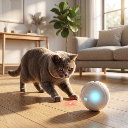 WellMeer Interactive Smart Cat Toy Ball – USB Rechargeable Automatic Rolling Toy