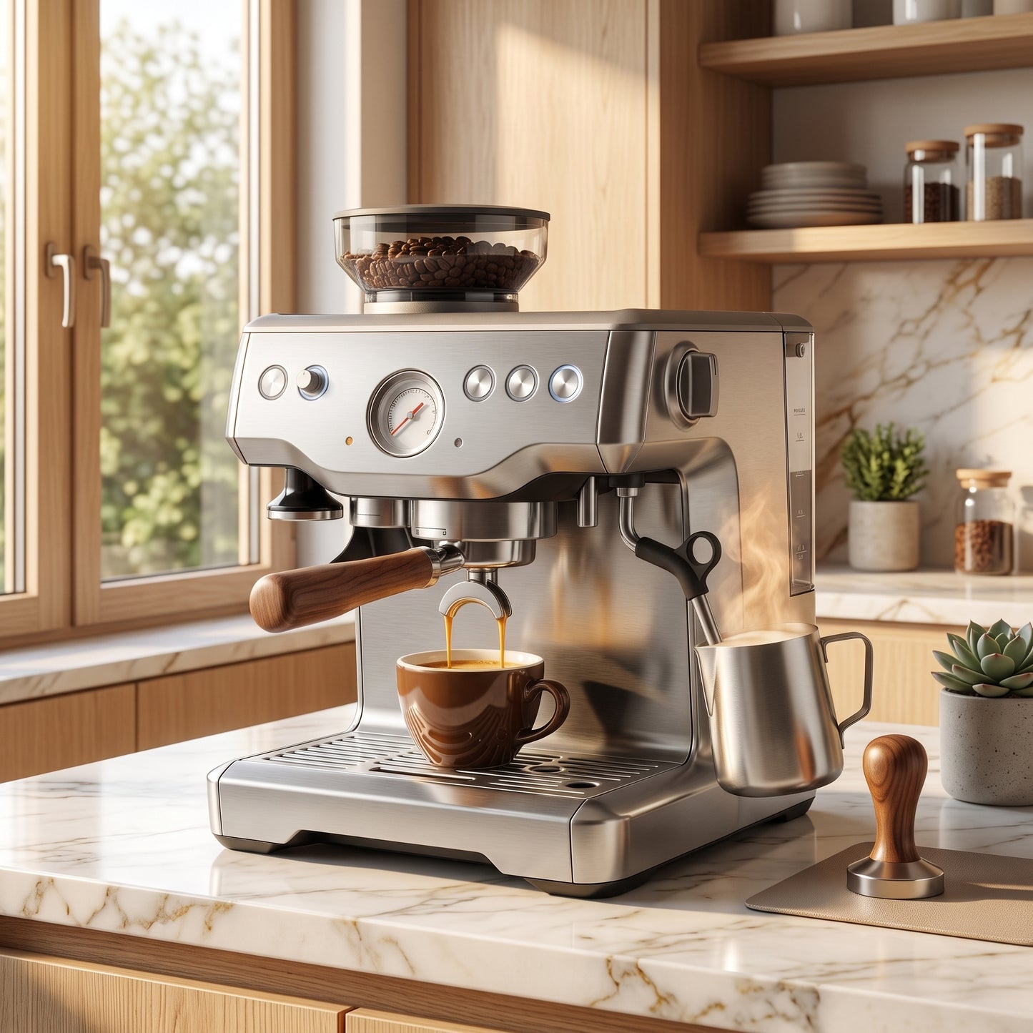 WellMeer Premium Espresso Coffee Machine – 20 Bar Pressure with Milk Frother