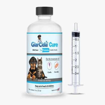 GiarCidia Cure&Care  — Treats Giardia & Coccidia in Dogs & Cats | Fast-Acting Liquid Formula with Added Probiotics (4 oz)